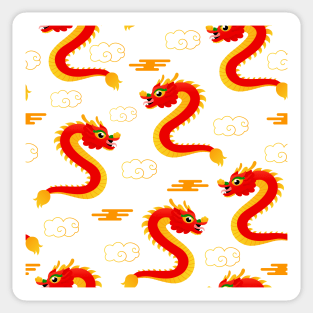 Chinese dragon and clouds Sticker